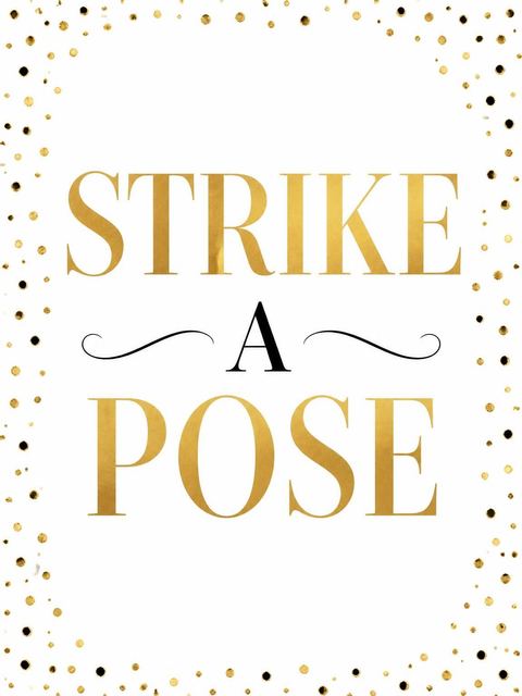 Photo-booth sign in the Gold Confetti Modern 30th Birthday design