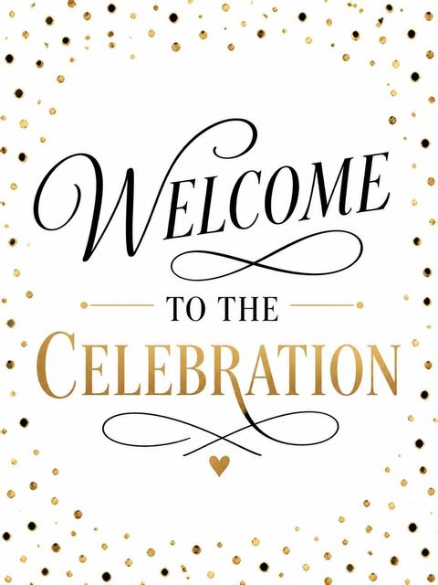 Welcome sign in the Gold Confetti Modern 30th Birthday design