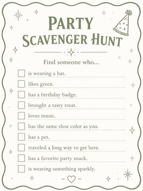 Scavenger hunt in the Sage Green 3rd Birthday Invitation design