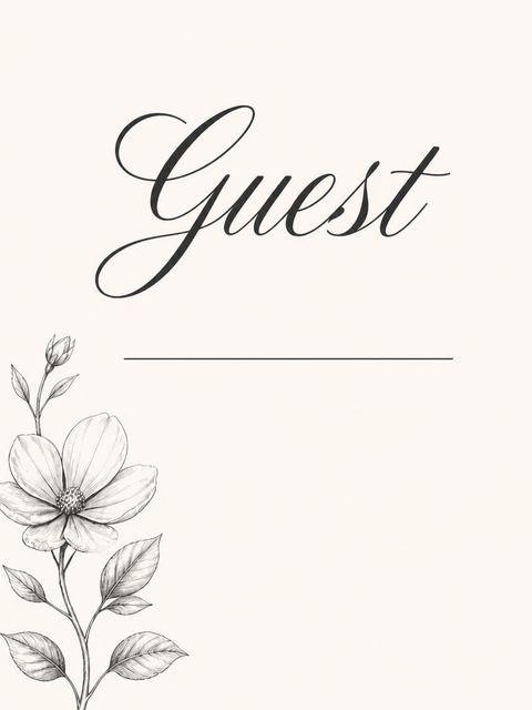 Place card in the Charcoal Botanical Cream Bridal Shower design