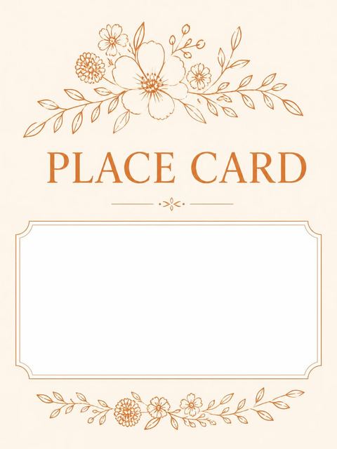 Place card in the Copper Wildflower Line-Art 45th Birthday Invitation design