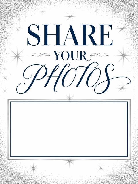 Hashtag card in the Silver Metallic 50th Birthday Invitation design