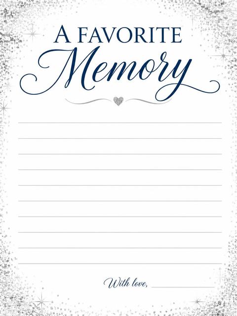 Memory card in the Silver Metallic 50th Birthday Invitation design