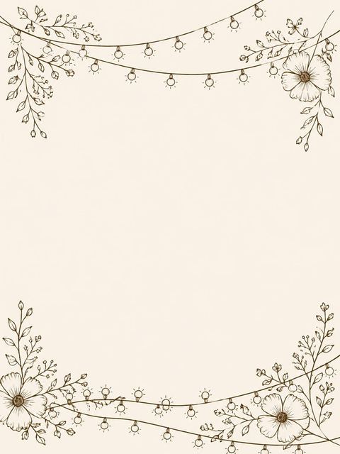 Place card in the Sepia Line-Art Floral 75th Birthday Invitation design