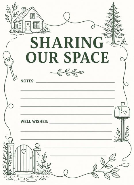 Feedback card in the Forrest Green Housewarming Invitation design