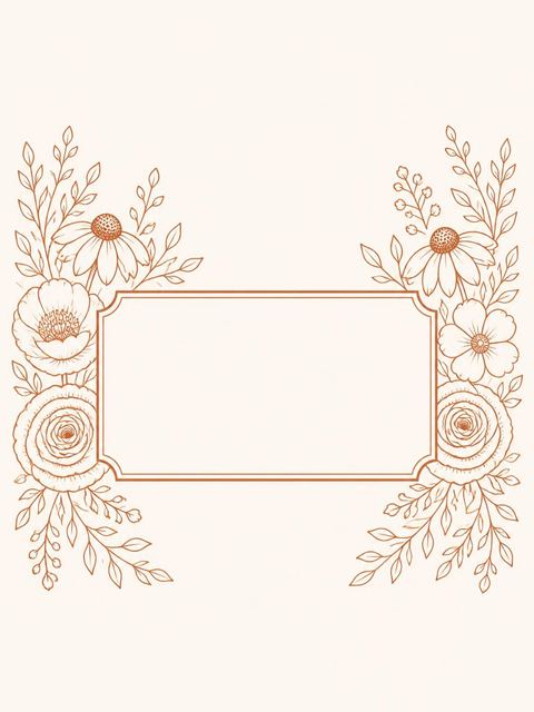 Place card in the Terracotta Botanical Line Art Bridal Shower design