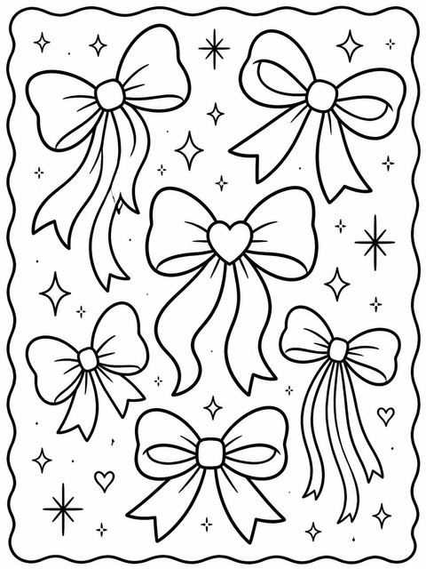 Coloring sheet in the Black and White Bow 2nd Birthday design
