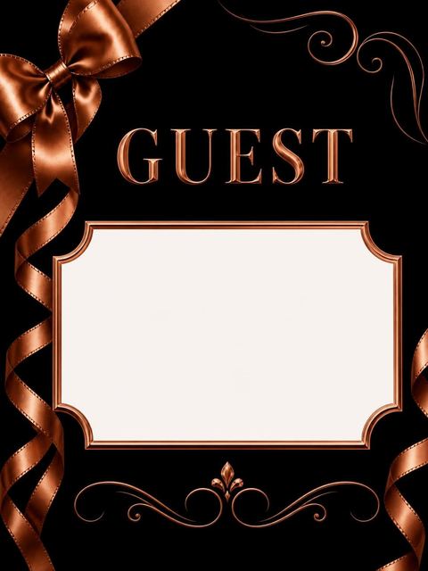 Place card in the Copper Ribbon Matte Black Birthday design