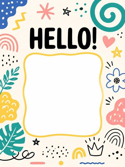 Place card in the Doodle Motif Multicolored 3rd Birthday design