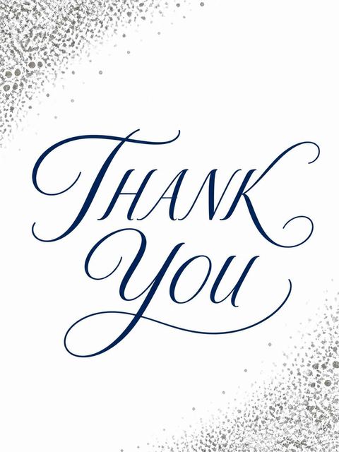 Thank-you flat in the Metallic Silver Navy 80th Birthday design