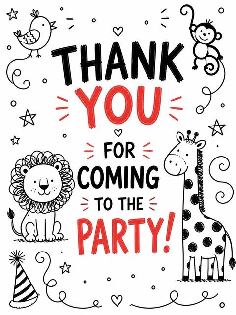 Thank-you flat in the Safari First Birthday design