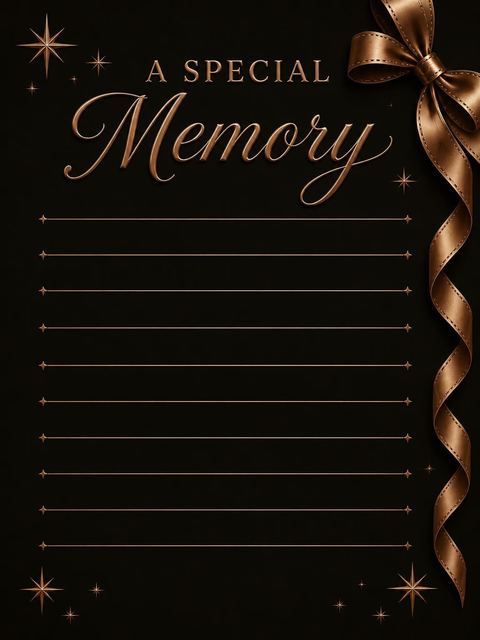 Memory card in the Bronze Ribbon Metallic 75th Birthday design