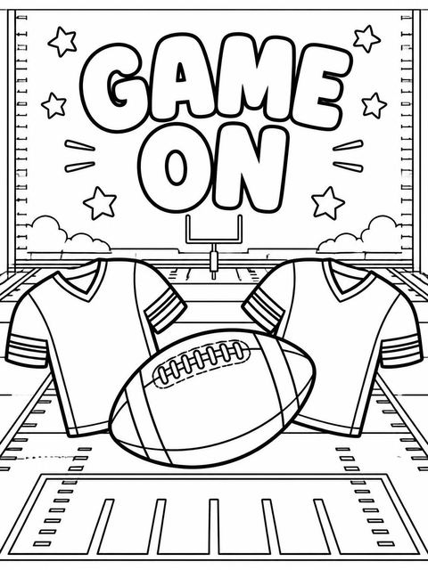 Coloring sheet in the Football Graphic 7th Birthday Party Invitation design