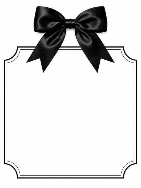 Place card in the Black Satin Bow Bridal Shower design