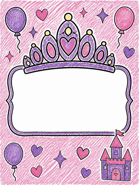 Place card in the Crayon Castle Crown 5th Birthday Invitation design
