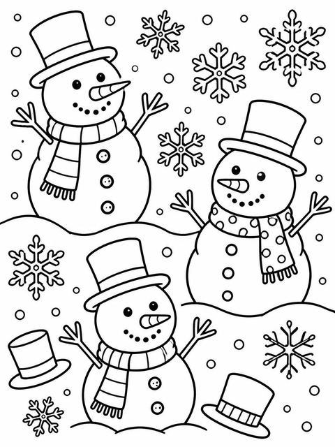 Coloring sheet in the Colored Pencil Snowman 10th Birthday Invitation design