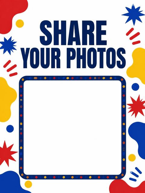 Hashtag card in the Primary Memphis Abstract 16th Birthday Invitation design