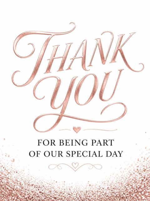 Thank-you flat in the Rose Gold Foil 70th Birthday design