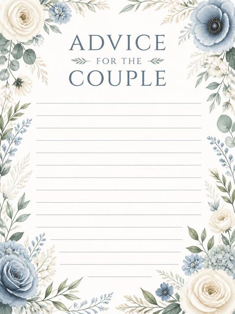 Advice card in the Navy Anemone Wedding Elegance design