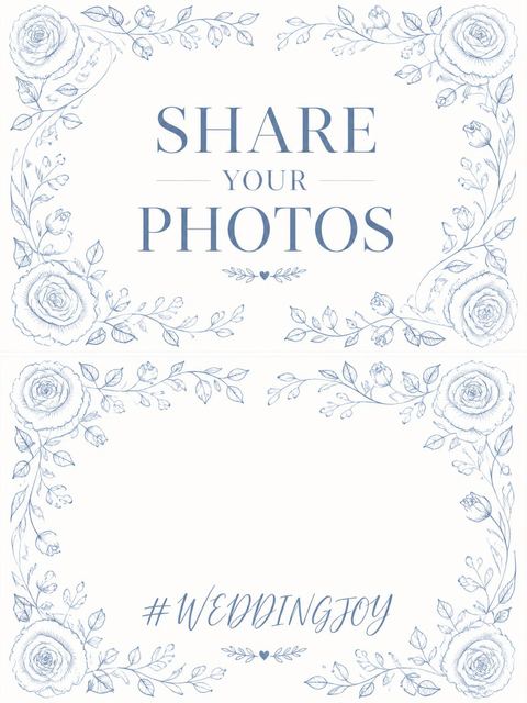 Hashtag card in the Navy Anemone Wedding Elegance design