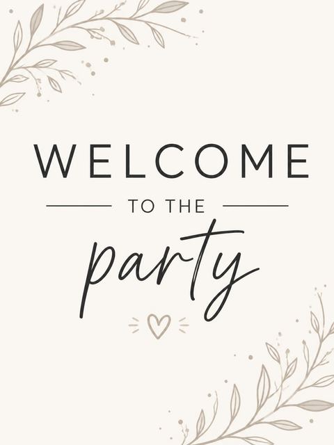 Welcome sign in the Cream Minimalist Typography 7th Birthday Invitation design