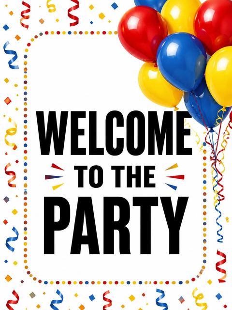 Welcome sign in the Primary Balloon Foil Number 7th Birthday design