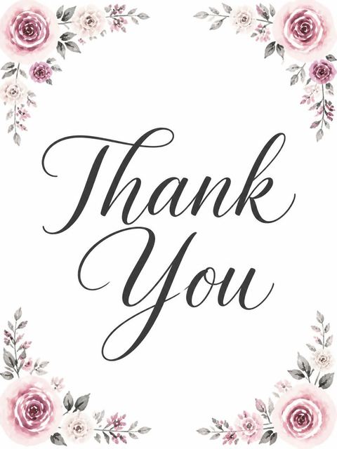 Thank-you flat in the Dusty Rose Watercolor Bridal Shower design