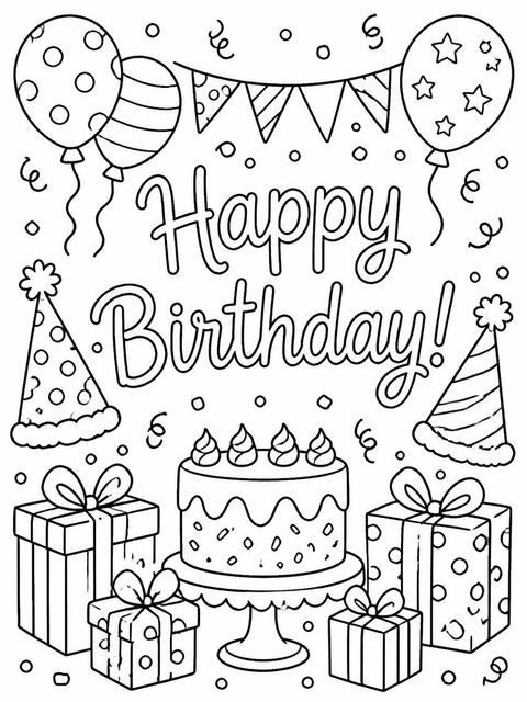 Coloring sheet in the Cream Brown Minimalist Toddler 2nd Birthday design