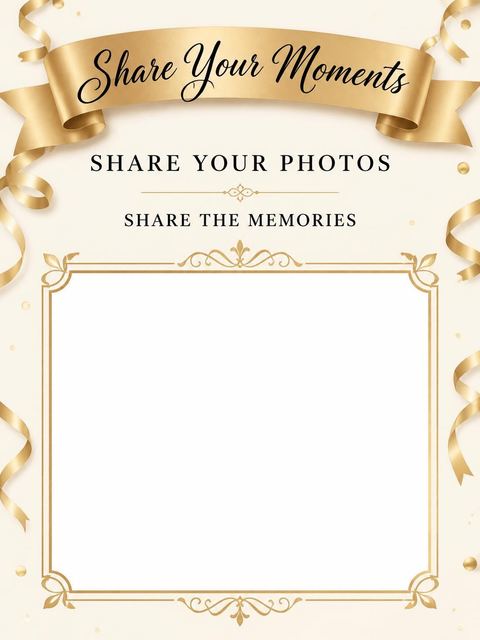 Hashtag card in the Golden Ribbon 40th Dinner design