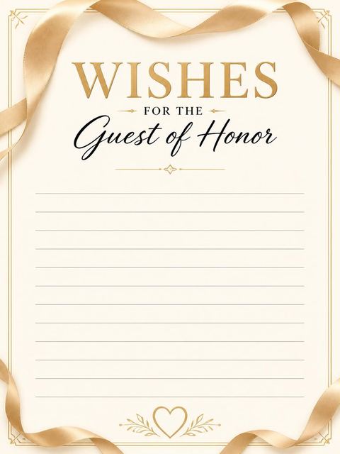 Wishes page in the Golden Ribbon 40th Dinner design