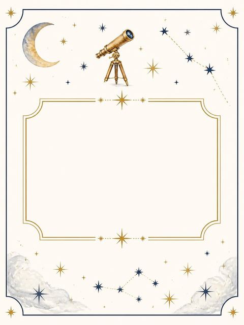 Place card in the Watercolor Telescope Celestial 3rd Birthday design