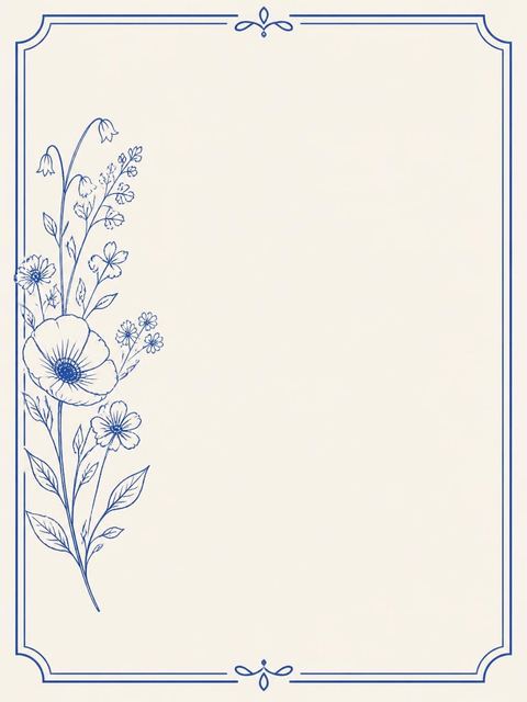 Place card in the Blue Botanical Line-Art 22nd Birthday Invitation design