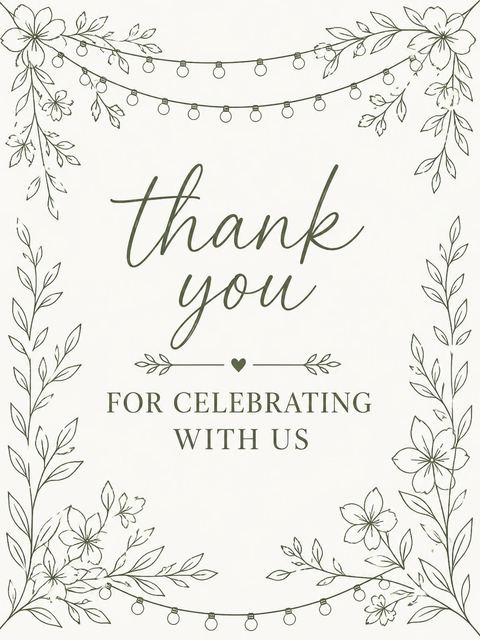 Thank-you flat in the Green Line Art Botanical 30th Birthday design