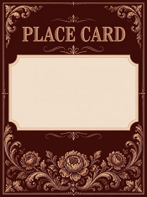 Place card in the Burgundy Copper Floral 40th Birthday Invitation design