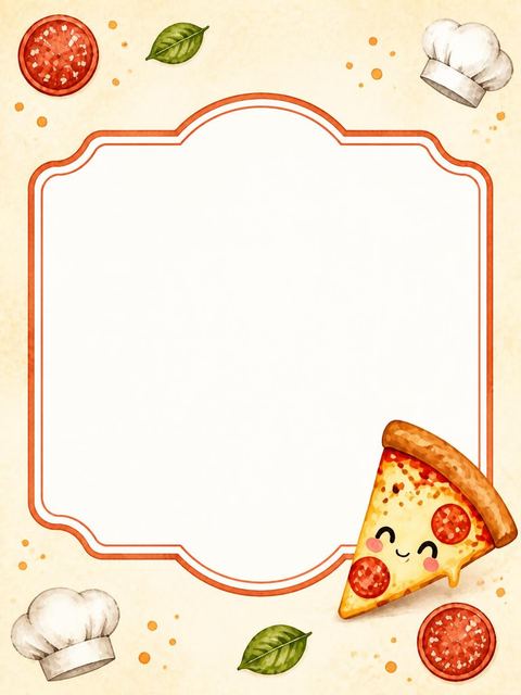 Place card in the Pepperoni Pizza Shaped 5th Birthday design