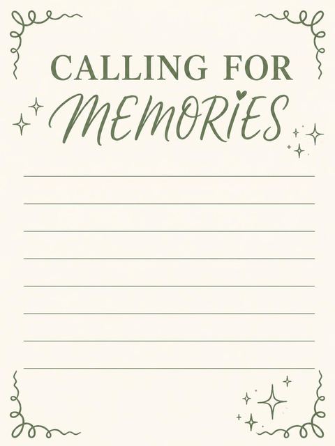 Memory card in the Sage Green Calligraphy 14th Birthday Invitation design