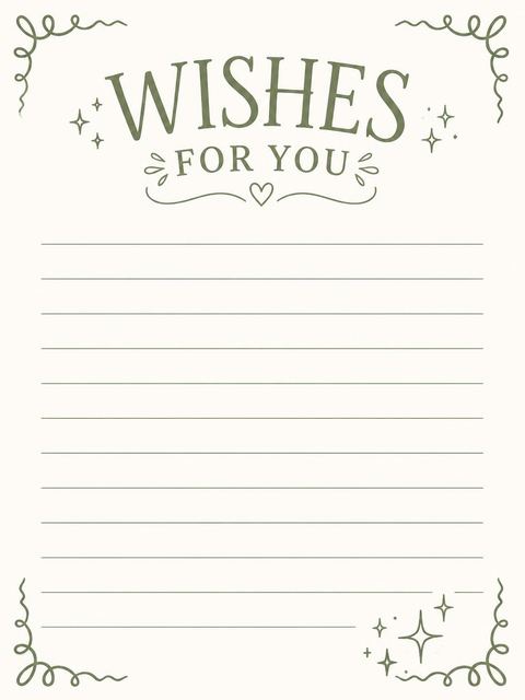 Wishes page in the Sage Green Calligraphy 14th Birthday Invitation design