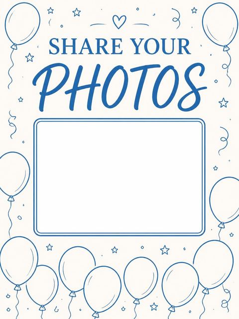 Hashtag card in the Blue Balloon Star 18th Birthday design