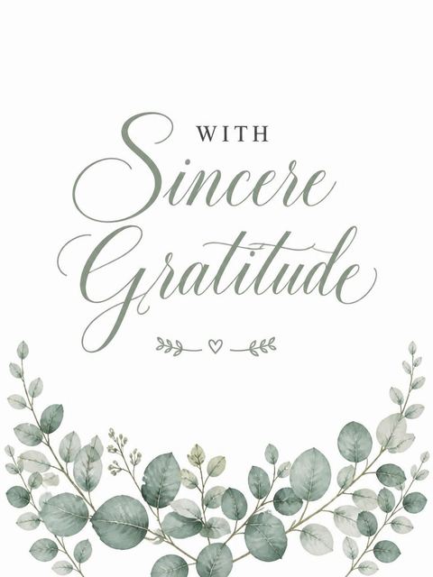 Thank-you flat in the Watercolor Eucalyptus Bridal Shower Invitation design