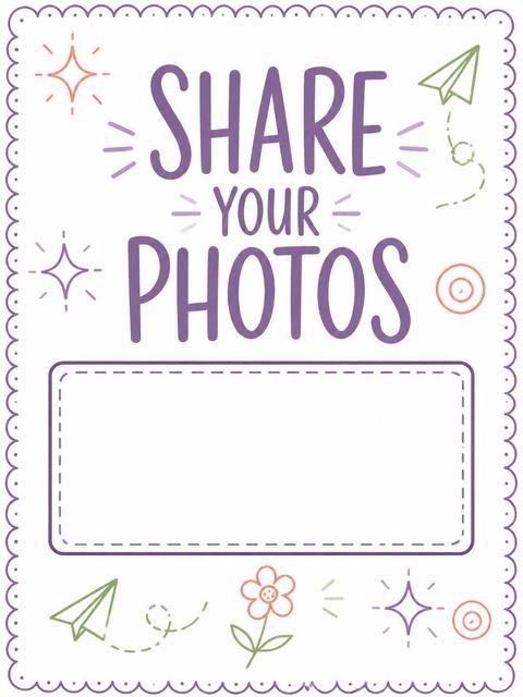 Hashtag card in the Doodle Motif Scalloped Edge 14th Birthday design