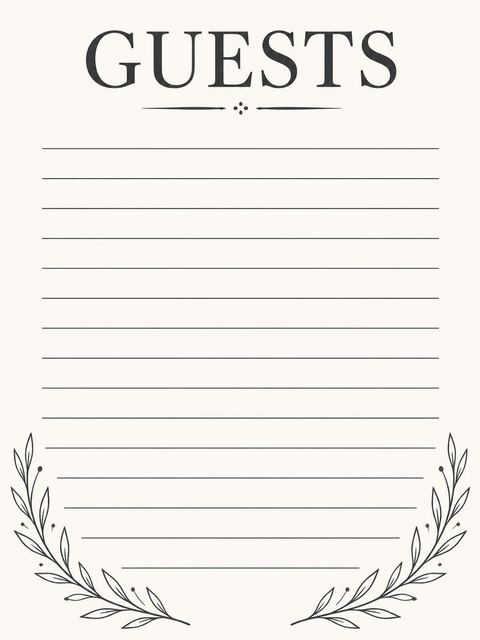 Guest sign-in sheet in the Monogram Laurel Botanical 85th Birthday Invitation design