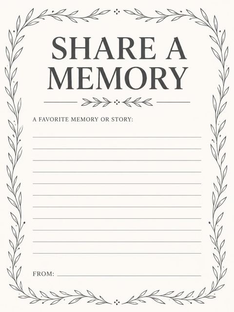 Memory card in the Monogram Laurel Botanical 85th Birthday Invitation design