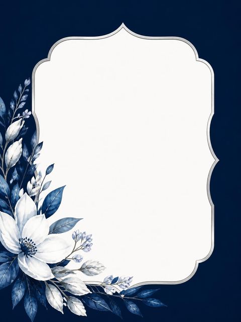 Place card in the Navy Silver Floral 70th Birthday design