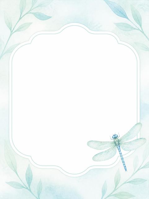 Place card in the Watercolor Blue Dragonfly 4th Birthday Invitation design