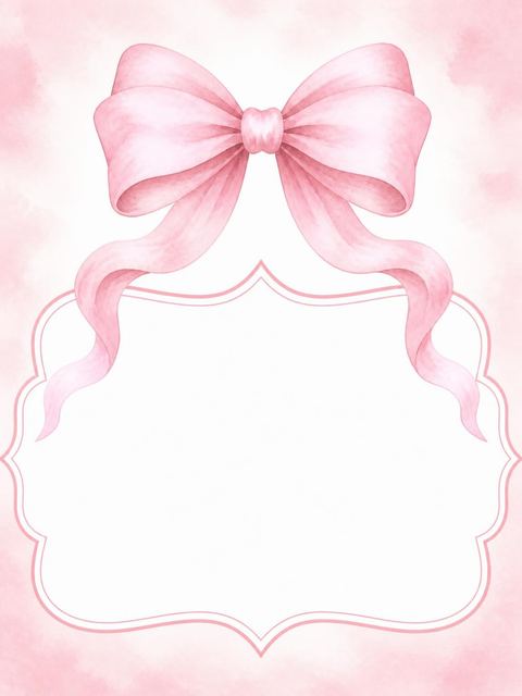 Place card in the Pink Watercolor Bow Bridal Shower design