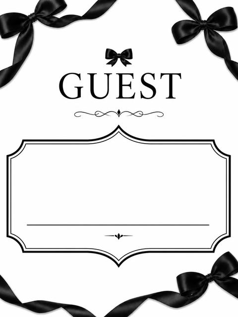 Place card in the Black Satin Ribbon Bridal Shower design