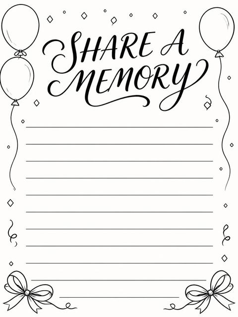 Memory card in the Minimalist Black-Ink Line Art 35th Birthday design