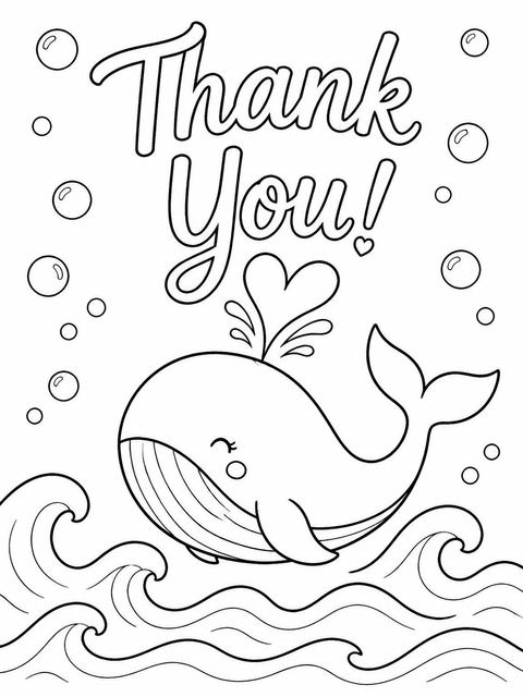 Coloring sheet in the Blue Watercolor Whale 2nd Birthday design