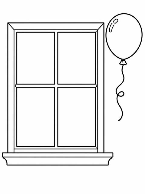 Coloring sheet in the Balloon 1st Birthday Invitation design
