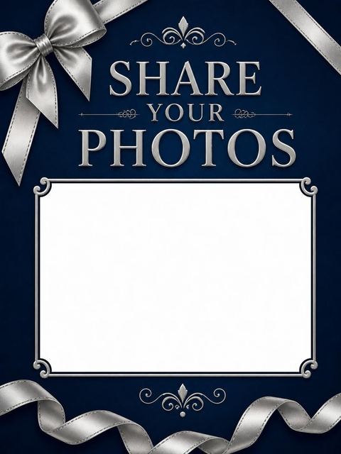 Hashtag card in the Navy Silver Ribbon 50th Birthday design